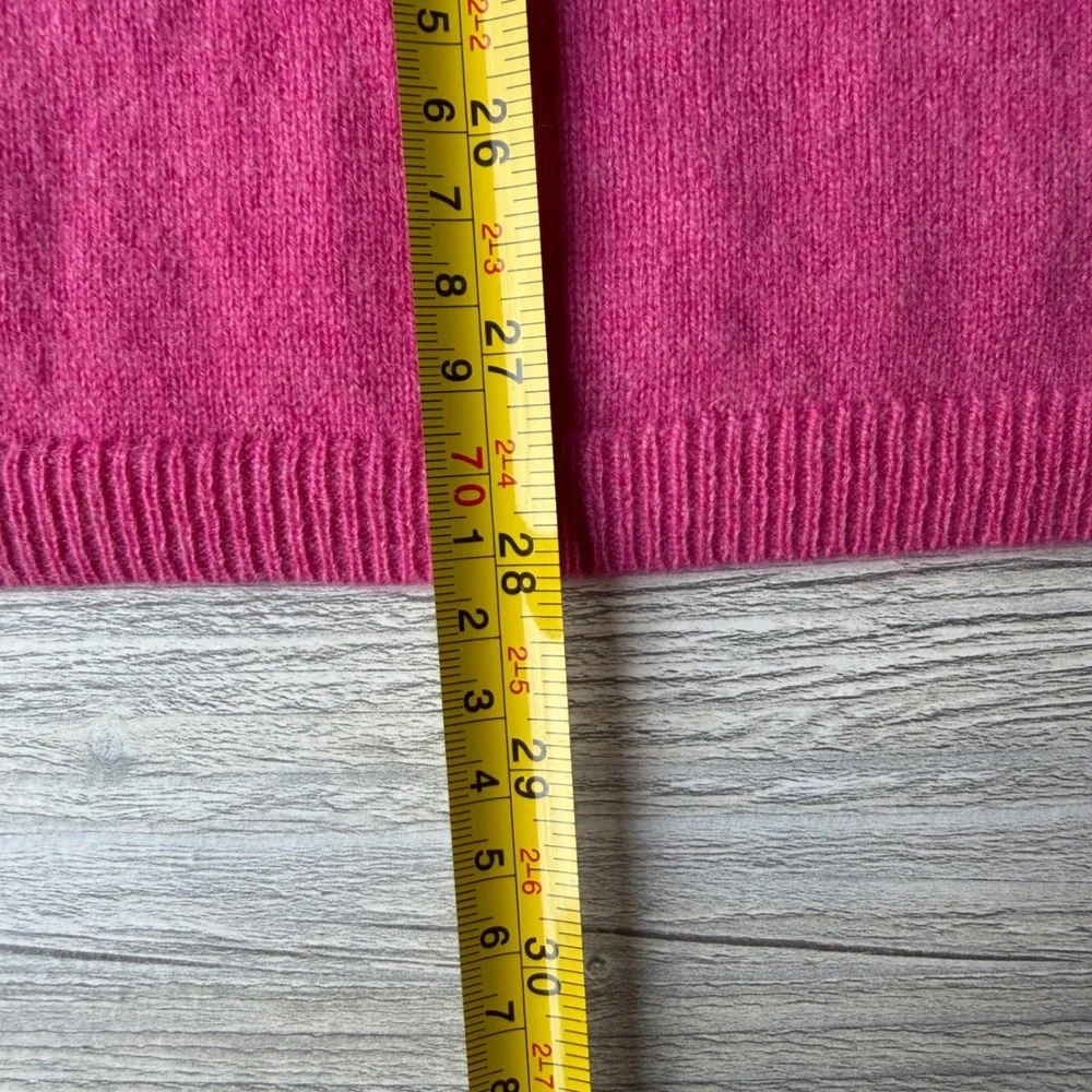 Talbots Pure Cashmere Cowl Neck Sweater Hot Pink Long Sleeve Knit Top Large